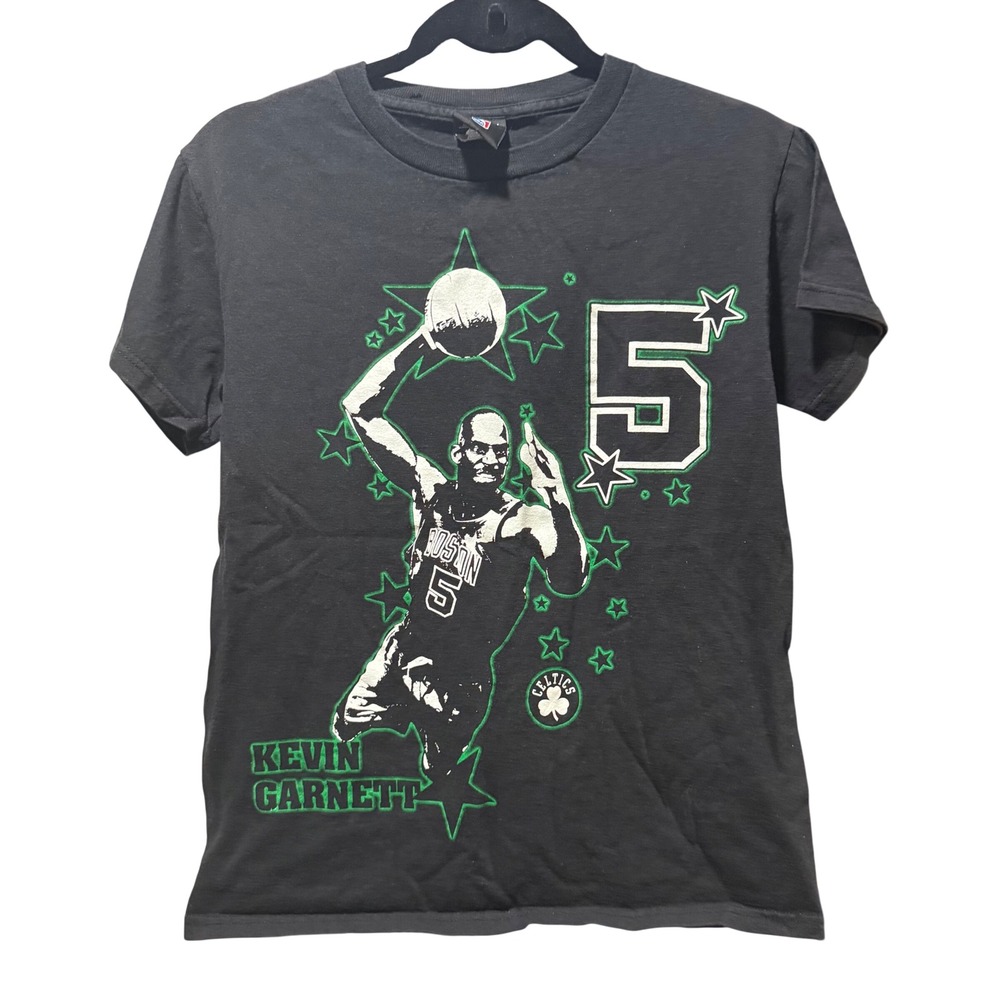 Vintage Kevin Garnett Boston Celtics Basketball Black Cotton T Shirt Mens Small